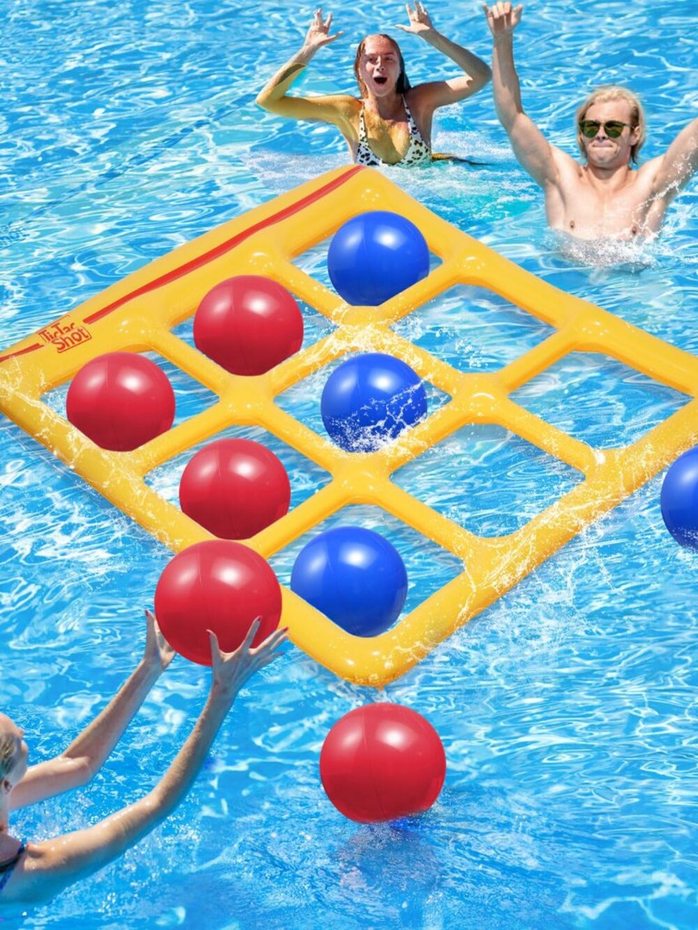 TicTac Shot Inflatable Tic-Tac-Toe Pool Game Set - 10 Balls, New
